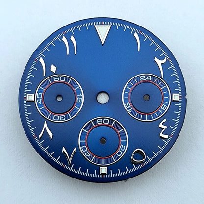 NEW VK63 chronograph dial Custom logo Arabic numeral panda dial 29mm green glowing fit VK63 quartz movement watch Repair tools