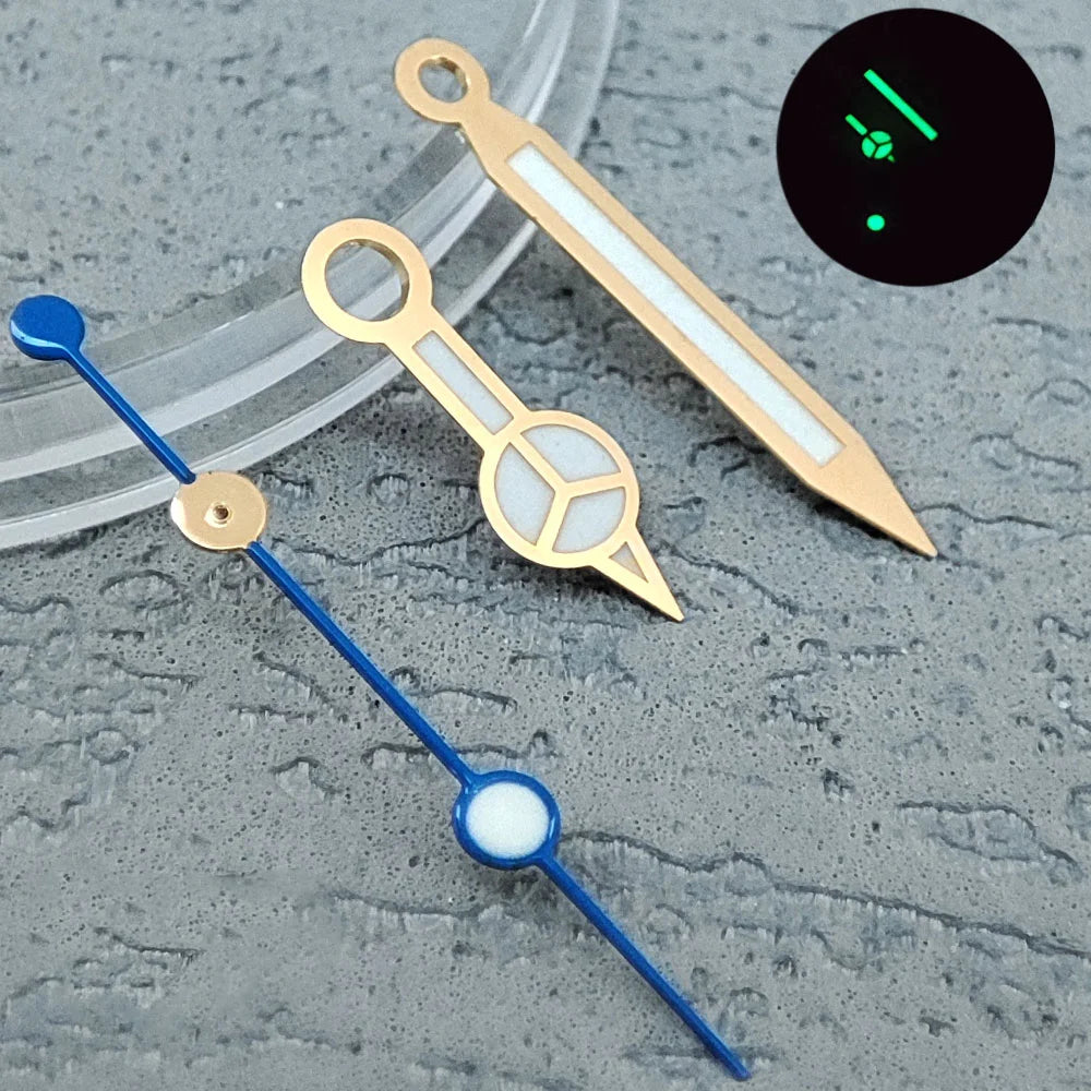 NH35 Hands Rose Gold Silver Watch Hands For NH35/NH36/4R/7S Movement Watches Pointers Green/Blue Luminous