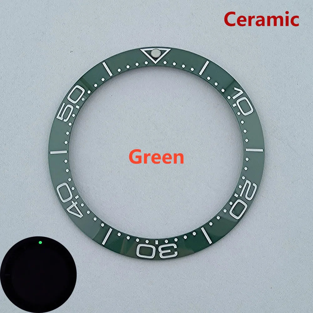 38mm ceramic High quality bezel green luminous insert bezel bezel is tilted for 40mm watch accessory repair tools