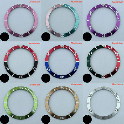 insert bezel ceramic/aluminium 38mm high quality green/blue luminous bezel is tilted for 40mm case watch repair tools