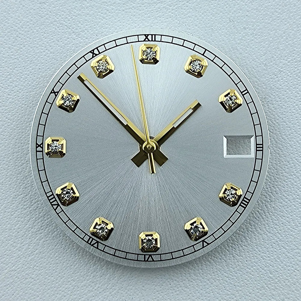 NH35 Dial Watch Dial Men's Watch Diamond Dial Custom Logo No logo 28.5mm No Luminous Fit NH Series Movement Watch Accessories