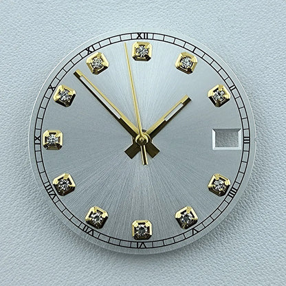 NH35 Dial Watch Dial Men's Watch Diamond Dial Custom Logo No logo 28.5mm No Luminous Fit NH Series Movement Watch Accessories