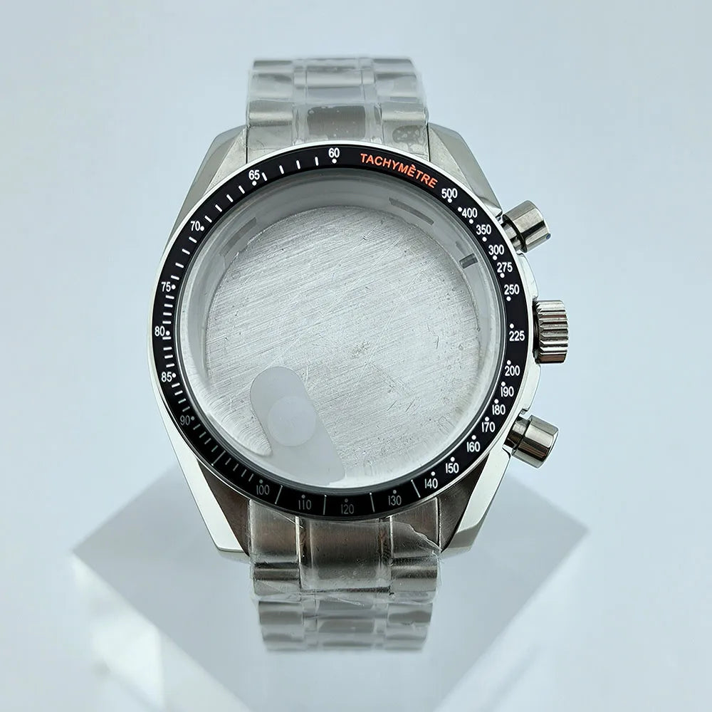 VK63 Chronograph Case VK63 quartz Watch Case fit 32.5mm dial stainless steel case stainless steel Strap Men's Case Accessories