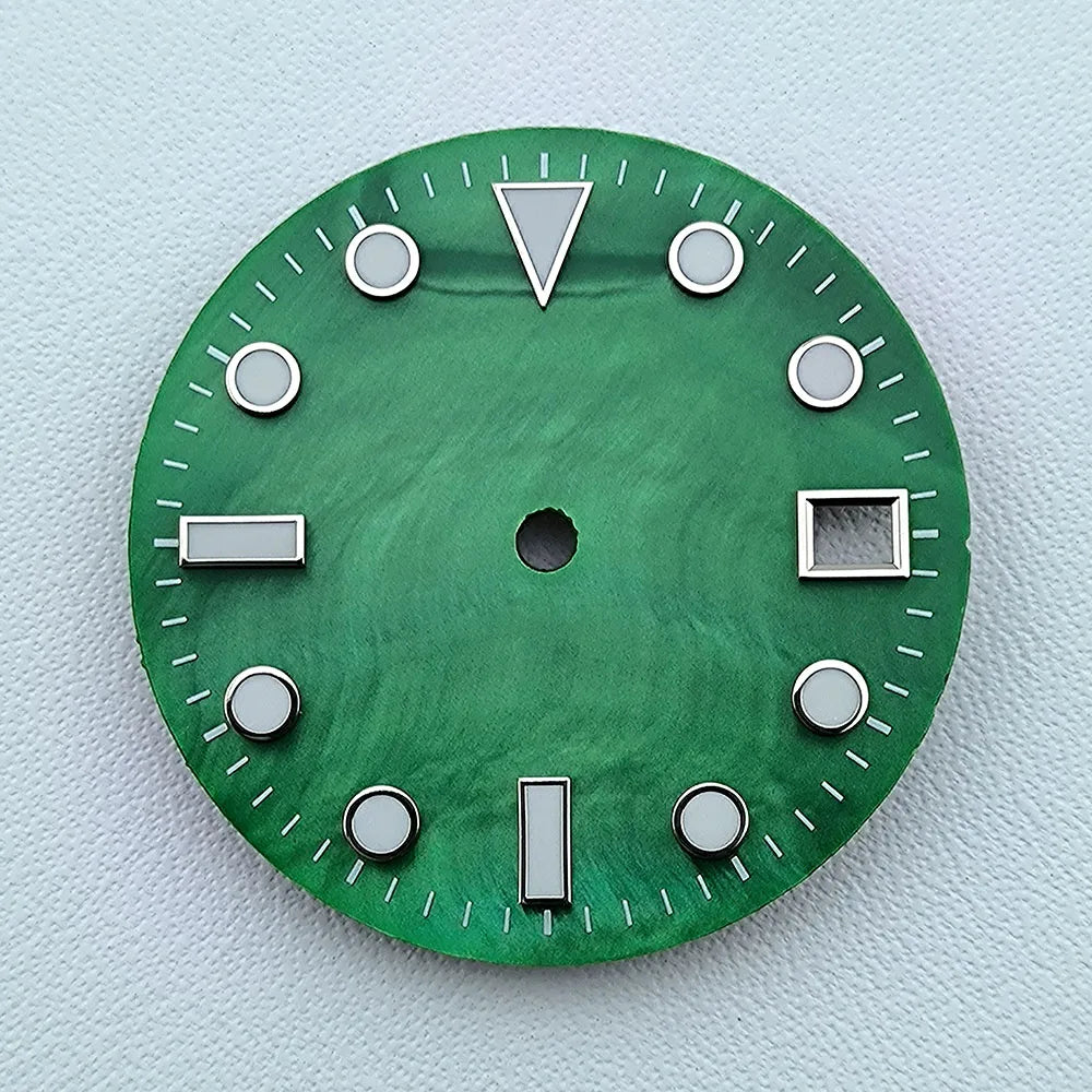 NH35 dial 28.5mm Custom logo luminous Pearl Shell Dial watch dial suitable for NH35 movement watch accessories repair tools
