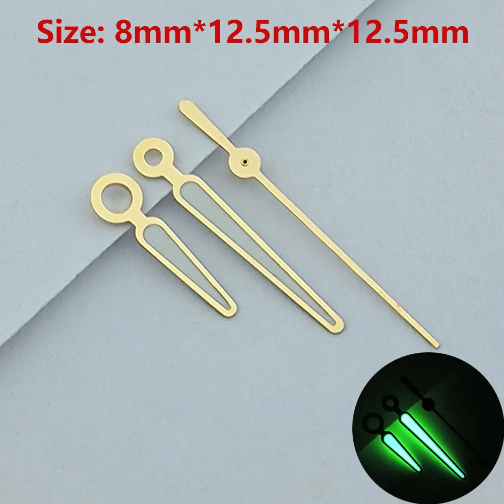 NH35/NH36 hands Watch hands Green luminous second hand watch accessories Repair tools watch pointer silvery/gold hands