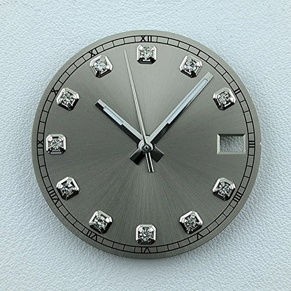 NH35 Dial Watch Dial Men's Watch Diamond Dial Custom Logo No logo 28.5mm No Luminous Fit NH Series Movement Watch Accessories