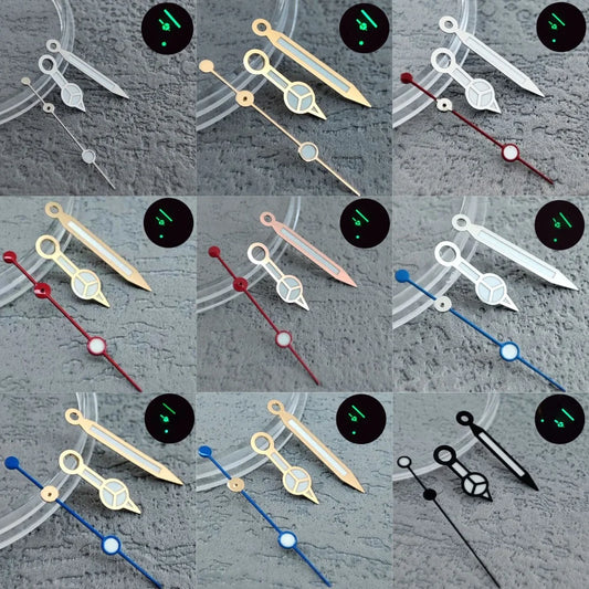 NH35 Hands Rose Gold Silver Watch Hands For NH35/NH36/4R/7S Movement Watches Pointers Green/Blue Luminous