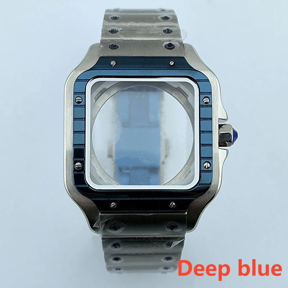 NH35 case Watch Case High quality Square case Roma Dial Folding Buckle Square Case fit NH35 NH36 movement Watch accessories