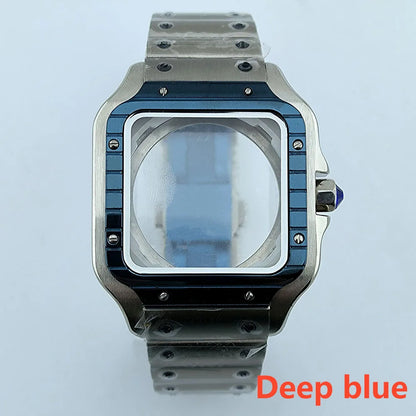 NH35 case Watch Case High quality Square case Roma Dial Folding Buckle Square Case fit NH35 NH36 movement Watch accessories