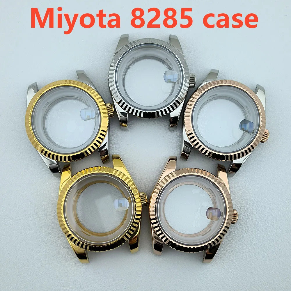 41mm Miyota8285 case watch case stainless steel men automatic watch sapphire glass suitable for 8285 movement watch accessories