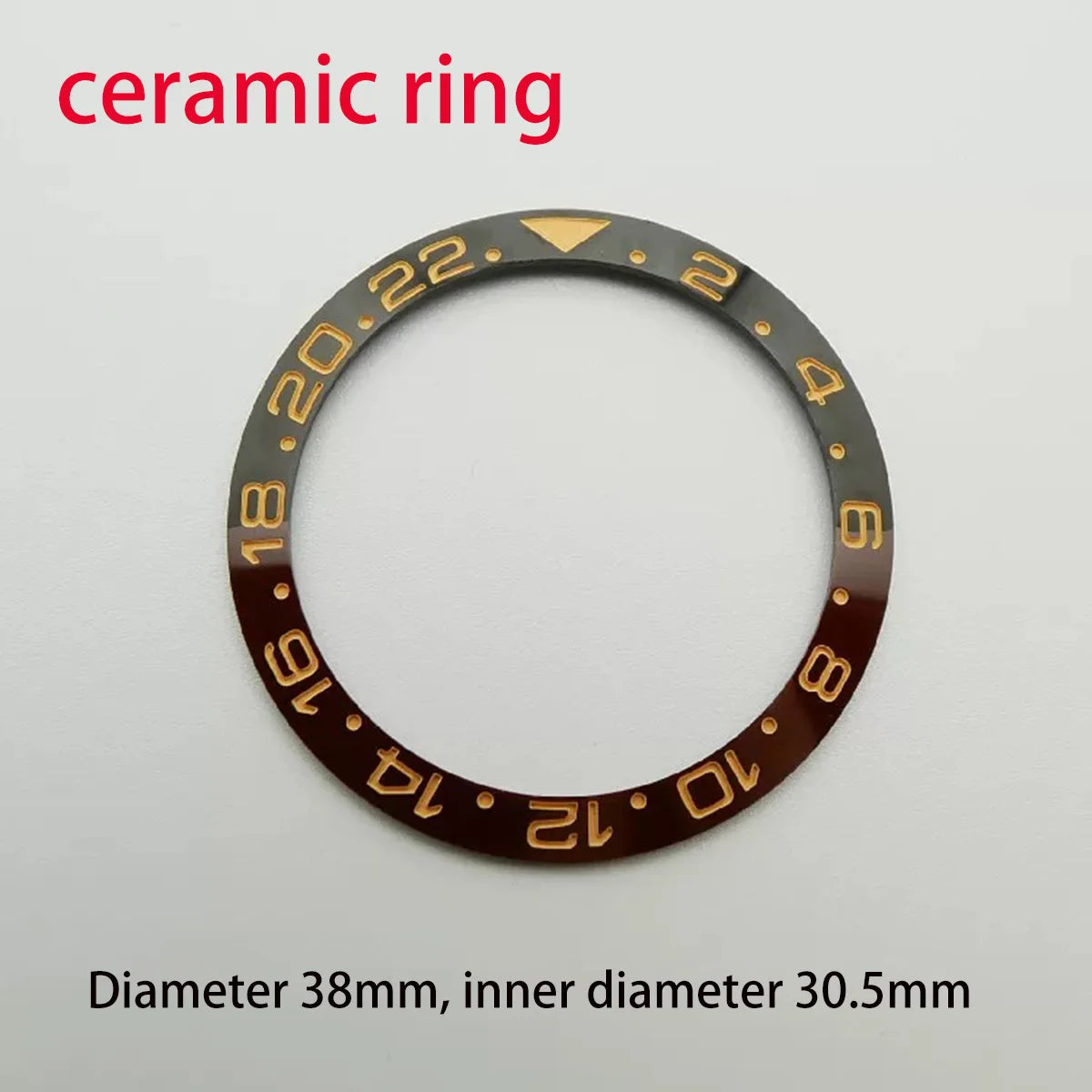 38mm Ceramic And Aluminum Ring GMT Style Watch Bezel Insert For 40mm Watch Cases Replace Accessory Diving Bezel Ring