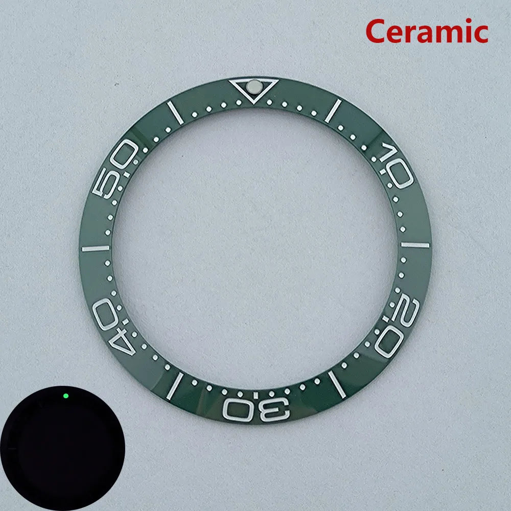 38mm ceramic High quality bezel green luminous insert bezel bezel is tilted for 40mm watch accessory repair tools