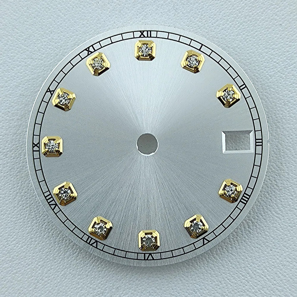 NH35 Dial Watch Dial Men's Watch Diamond Dial Custom Logo No logo 28.5mm No Luminous Fit NH Series Movement Watch Accessories