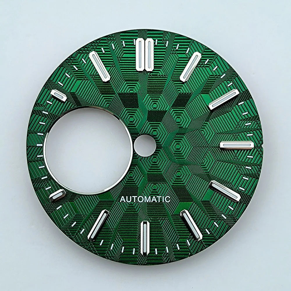 NH38 dial Custom Logo 28.5mm watch dial green luminous dial Suitable for NH38 movement watch accessories Watch repair tools