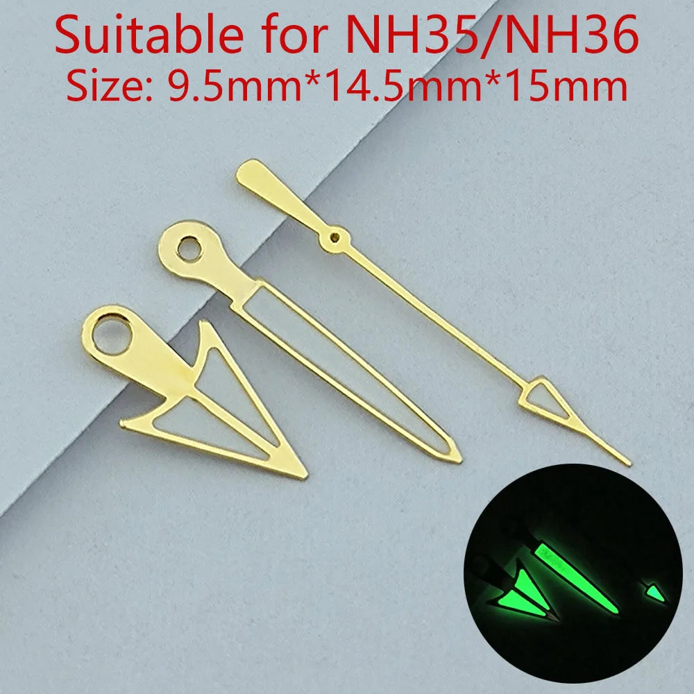 NH35 Hands Watch Hands Watch Accessories Watch Pointer White Pointer Green Super Luminous Suitable For N H35 N H36 Movement