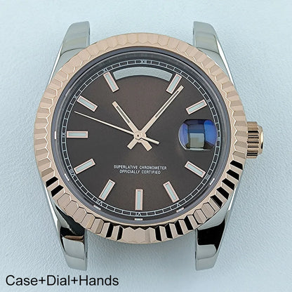 39mm Watch Case Miyota8285 Case  Men's Automatic Watch Stainless Steel Sapphire Glass Fit Miyota 8285 Movement Watch Accessories