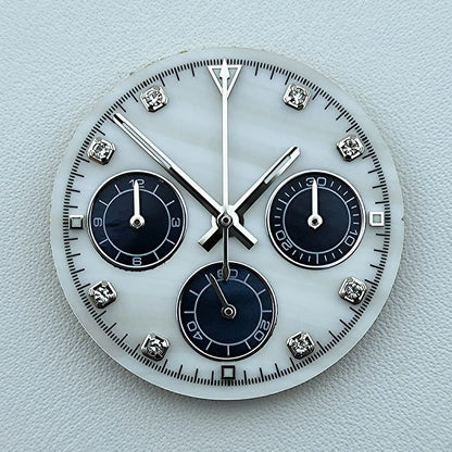 Hot 29.5mm VK63 chronograph dial Diamond Numerals Shell dial No Luminous fit VK63 quartz movement watch accessories