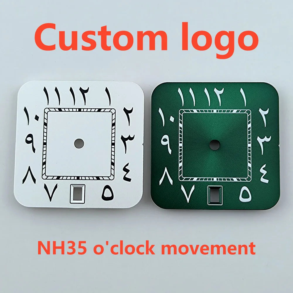 Watch dial NH35 Dial Custom Logo Square Dial Roma/Arabic Numeral Dial Square dial fit NH35 date at 6 o'clock movement Watch