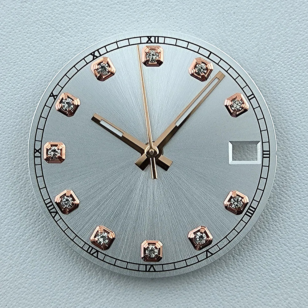 NH35 Dial Watch Dial Men's Watch Diamond Dial Custom Logo No logo 28.5mm No Luminous Fit NH Series Movement Watch Accessories