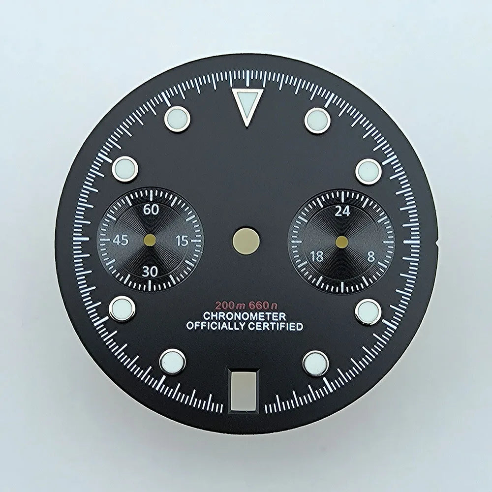 VK64 chronograph dial Custom logo Arabic numeral panda dial 29mm green glowing dial fit VK64 quartz movement watch accessories