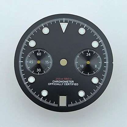 VK64 chronograph dial Custom logo Arabic numeral panda dial 29mm green glowing dial fit VK64 quartz movement watch accessories
