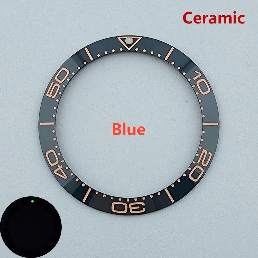 38mm ceramic High quality bezel green luminous insert bezel bezel is tilted for 40mm watch accessory repair tools