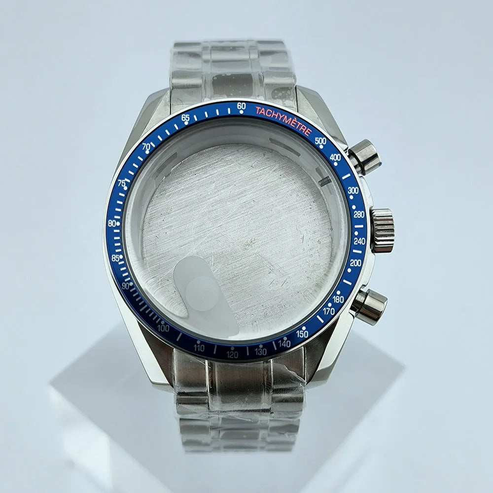 VK63 Chronograph Case VK63 quartz Watch Case fit 32.5mm dial stainless steel case stainless steel Strap Men's Case Accessories