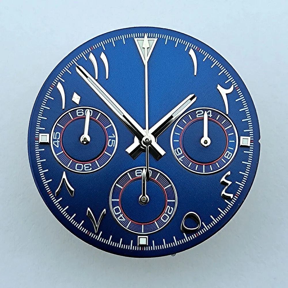 NEW VK63 chronograph dial Custom logo Arabic numeral panda dial 29mm green glowing fit VK63 quartz movement watch Repair tools