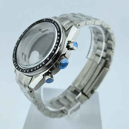 VK63 Chronograph Case VK63 quartz Watch Case fit 32.5mm dial stainless steel case stainless steel Strap Men's Case Accessories