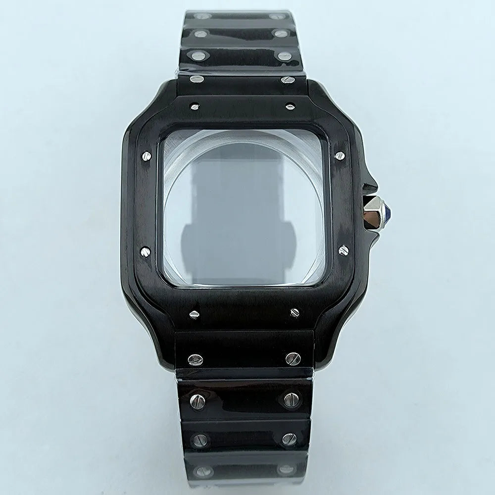 NH35 case Watch Case High quality Square case Roma Dial Folding Buckle Square Case fit NH35 NH36 movement Watch accessories