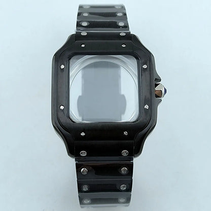 NH35 case Watch Case High quality Square case Roma Dial Folding Buckle Square Case fit NH35 NH36 movement Watch accessories
