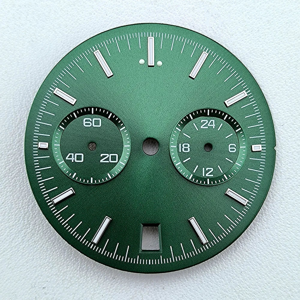 VK64 dial No Logo Dial Panda Dial Green luminous 32.5mm Dial fit VK64 movement watch accessories repair tools