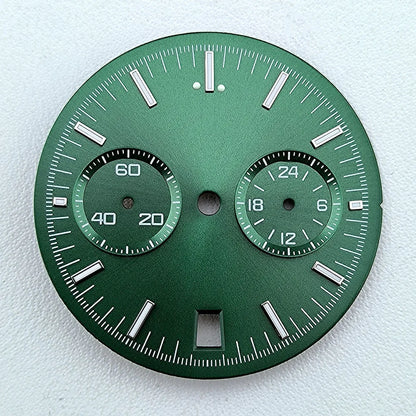 VK64 dial No Logo Dial Panda Dial Green luminous 32.5mm Dial fit VK64 movement watch accessories repair tools