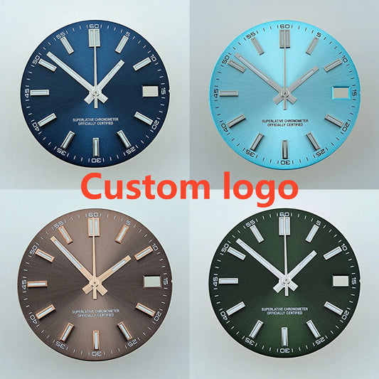 Watch dial NH35 dial Custom logo No logo Blue Luminous 28.5mm dial for NH35 NH36 movement watch accessories