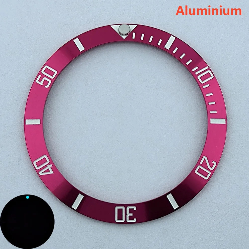 insert bezel ceramic/aluminium 38mm high quality green/blue luminous bezel is tilted for 40mm case watch repair tools