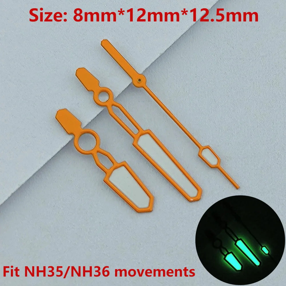 NH35 NH36 hands watch hands green luminous second hand watch accessories Repair tools watch pointer red/yellow/green/blue hands