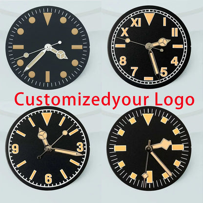 NH35 dial NH36 dial 28.5mm retro dial green luminous dial, suitable for repairing NH35 NH36 movement watch accessories tools