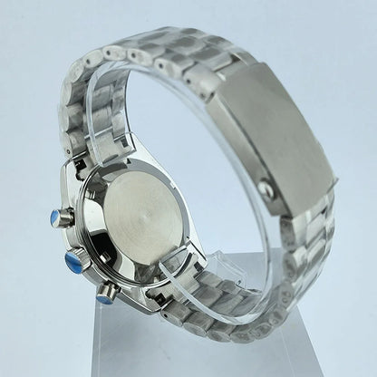 VK63 Chronograph Case VK63 quartz Watch Case fit 32.5mm dial stainless steel case stainless steel Strap Men's Case Accessories