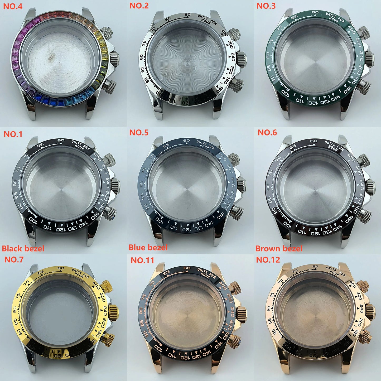 VK63 case Stainless steel high quality Watch case men's chronograph quartz watch suitable for VK63 movement watch accessories