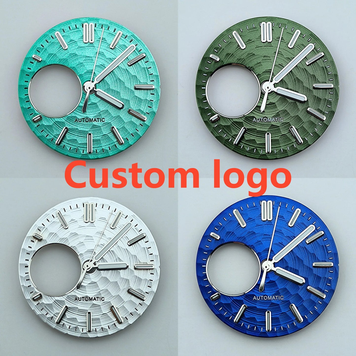 NH38 dial Custom logo watch dial Green luminous 28.5mm suitable for NH38movement watch accessories repair tool