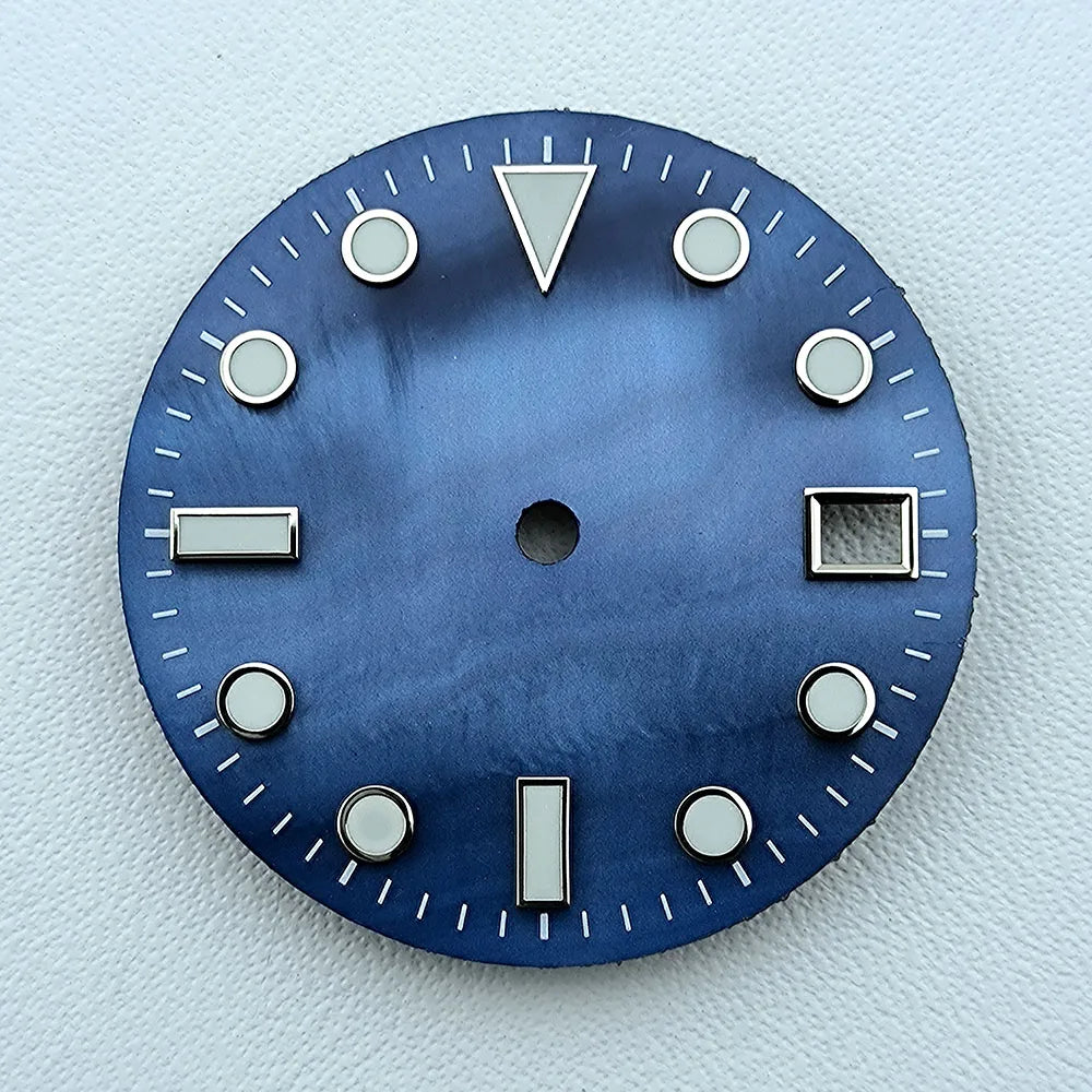 NH35 dial 28.5mm Custom logo luminous Pearl Shell Dial watch dial suitable for NH35 movement watch accessories repair tools