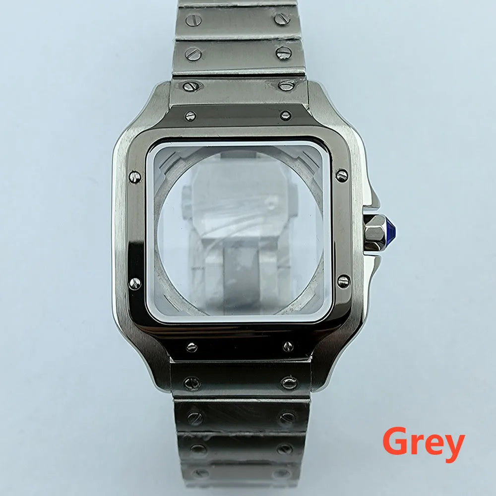 NH35 case Watch Case High quality Square case Roma Dial Folding Buckle Square Case fit NH35 NH36 movement Watch accessories