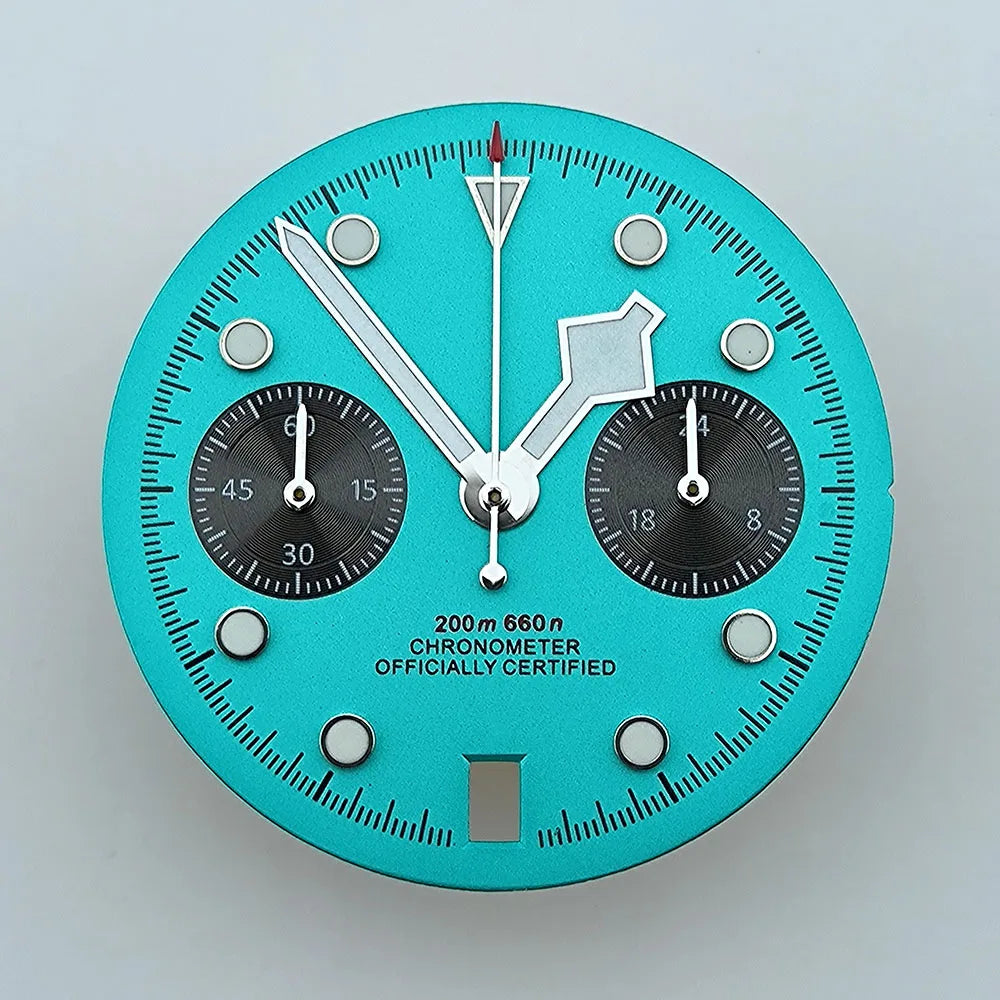 VK64 chronograph dial Custom logo Arabic numeral panda dial 29mm green glowing dial fit VK64 quartz movement watch accessories