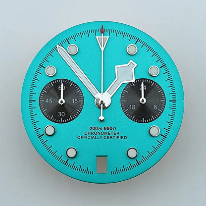 VK64 chronograph dial Custom logo Arabic numeral panda dial 29mm green glowing dial fit VK64 quartz movement watch accessories