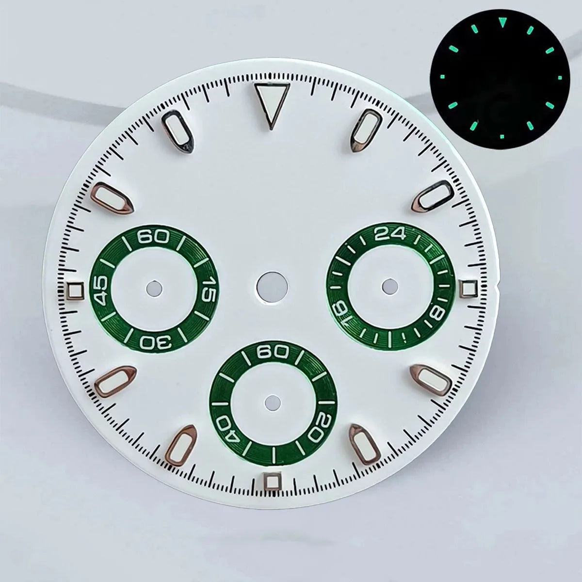 29mm VK63 chronograph dial Custom logo Panda dial Green glowing fit VK63 quartz movement watch accessories