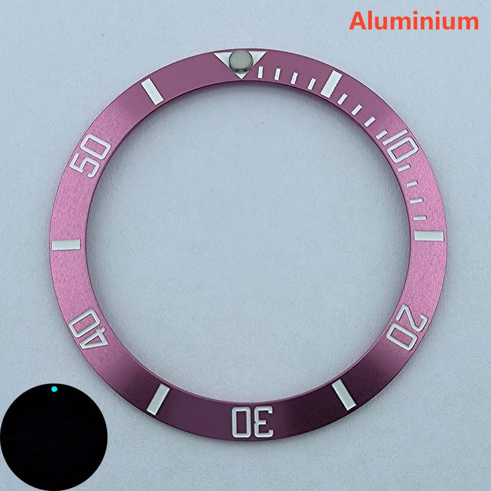 insert bezel ceramic/aluminium 38mm high quality green/blue luminous bezel is tilted for 40mm case watch repair tools