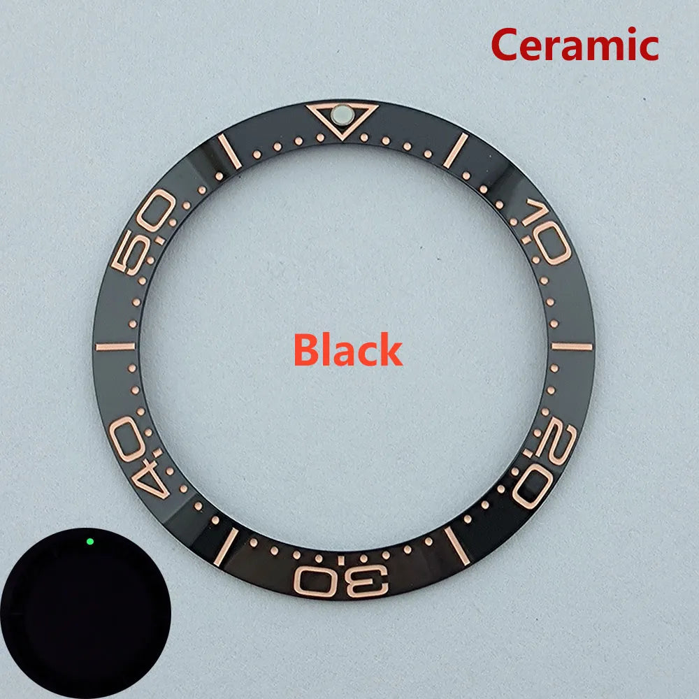 38mm ceramic High quality bezel green luminous insert bezel bezel is tilted for 40mm watch accessory repair tools