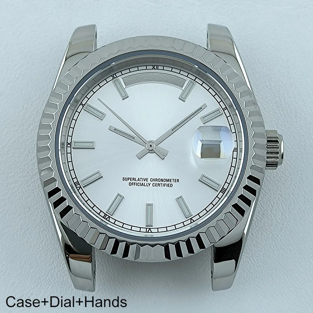 39mm Watch Case Miyota8285 Case  Men's Automatic Watch Stainless Steel Sapphire Glass Fit Miyota 8285 Movement Watch Accessories