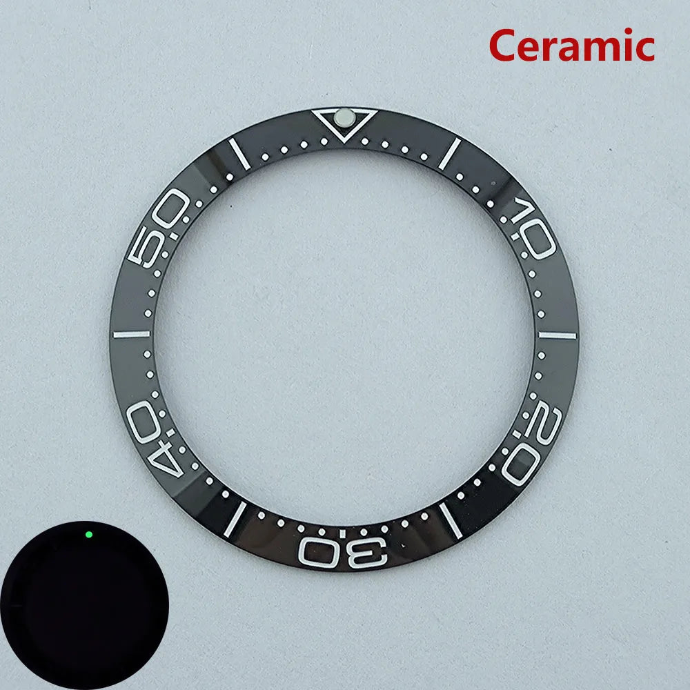 38mm ceramic High quality bezel green luminous insert bezel bezel is tilted for 40mm watch accessory repair tools