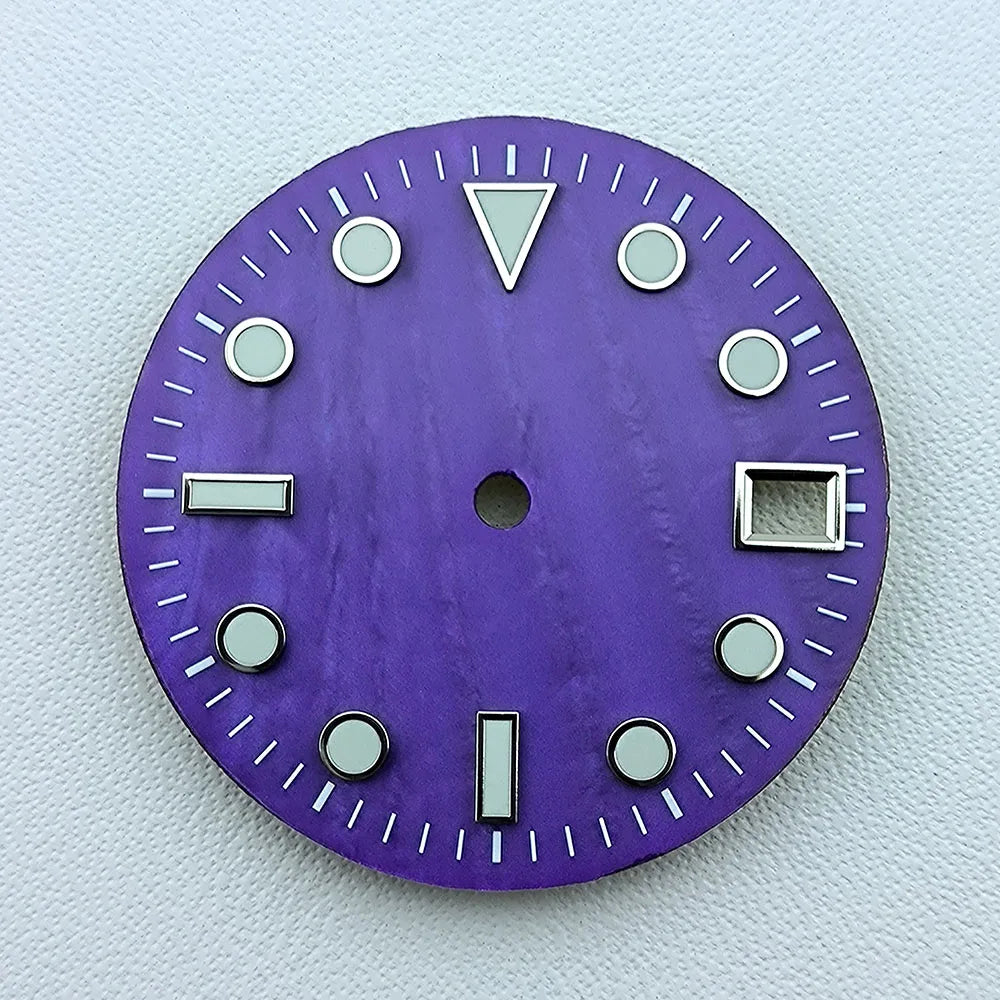 NH35 dial 28.5mm Custom logo luminous Pearl Shell Dial watch dial suitable for NH35 movement watch accessories repair tools